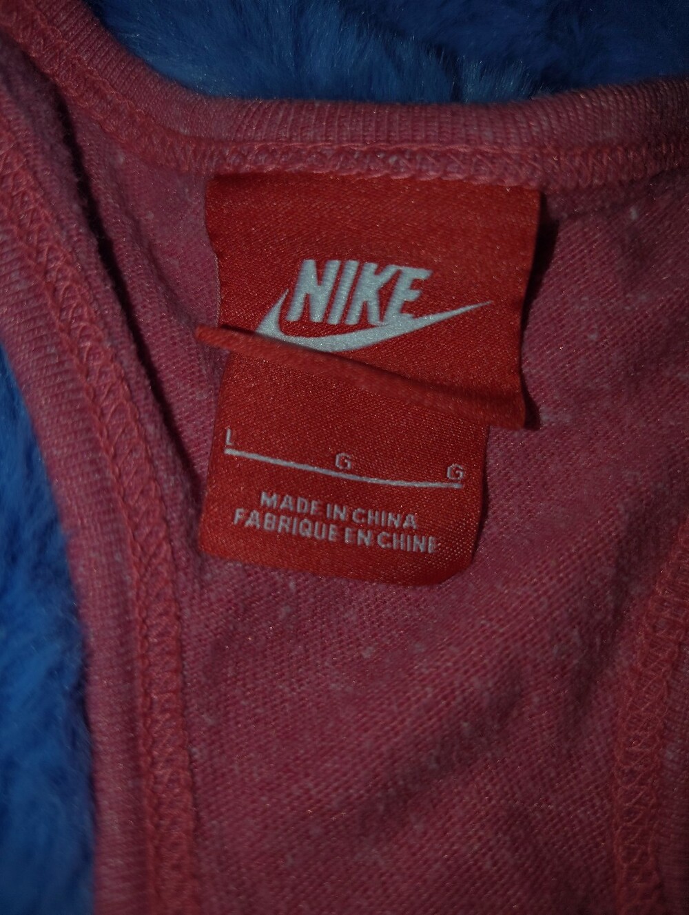 Nike Women's Heather Raspberry Racerback Tank with Large Logo - Picture 5 of 5